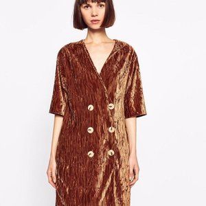 Gorgeous Gold Velvet Zara Dress